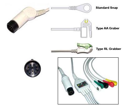 Nihon Kohden Tec 7261K Tec Ecg Cable With Leads