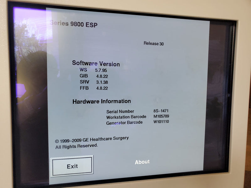 GE OEC 9800 Plus ESP - Super C with Flar Pannel LCD Software Release 30 C-ARM